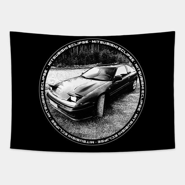 MITSUBISHI ECLIPSE D20 Black 'N White 4 (Black Version) Tapestry by Cero