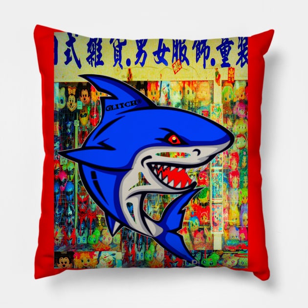 SHARK BAIT hoo ha ha! Pillow by Glitch