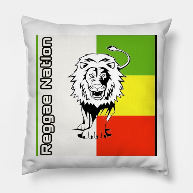 Reggae Nation (white) Pillow by Rockers Media