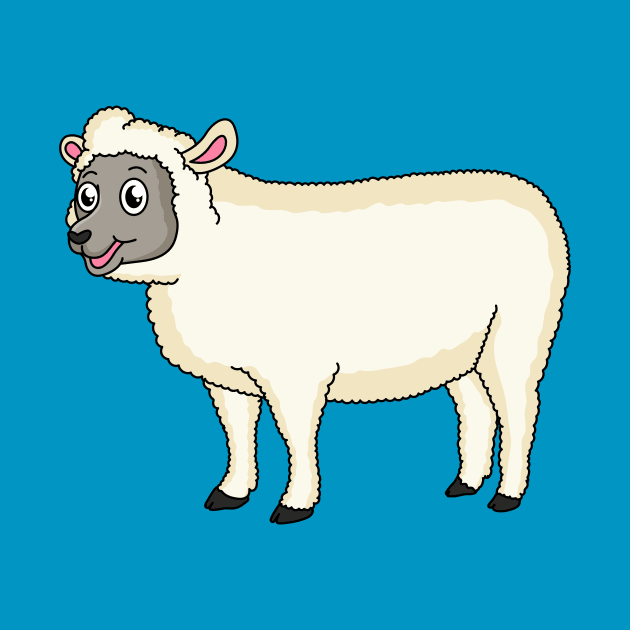 Cute happy sheep cartoon illustration by Cartoons of fun