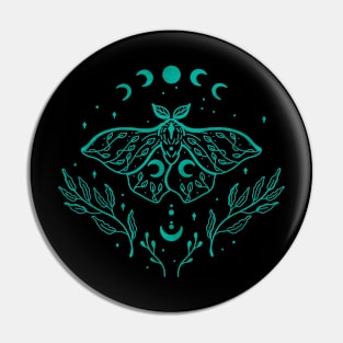 Moon and Moth Minimalist Pin