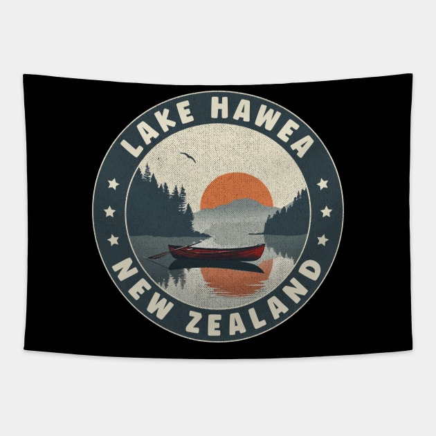 Lake Hawea New Zealand Sunset Tapestry by turtlestart