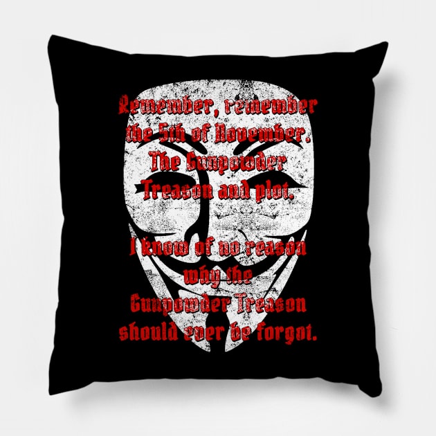 Remember 5 November Pillow by EagleFlyFree