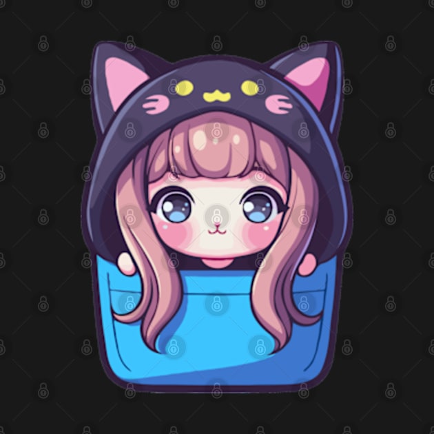 cat anime pocket by Tiny crafty aliens