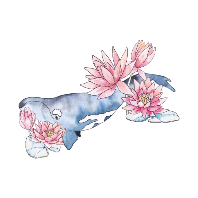 Whales and Water Lilies by Gingerlique