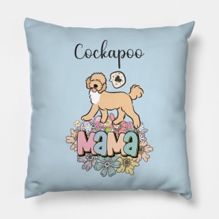 White and Apricot Cream Golden Cockapoo Mama 4 Pillow