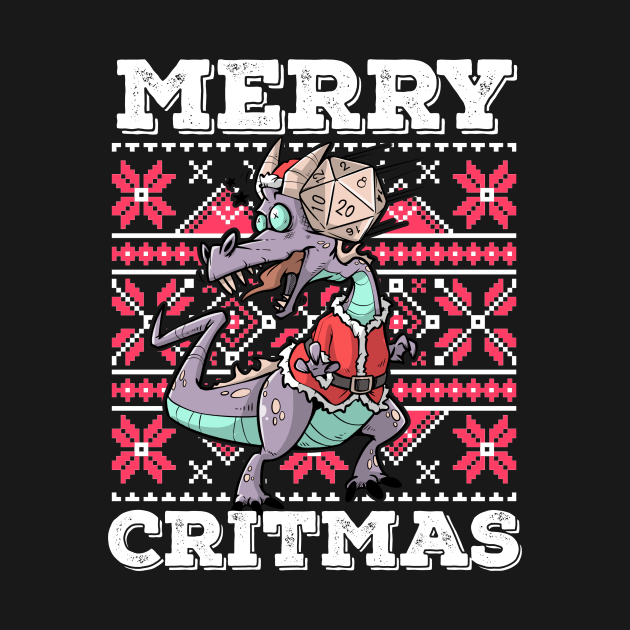Disover Ugly Christmas D20 Dice RPG Meme Role Play PnP Merry Critmas - D20 - T-Shirt