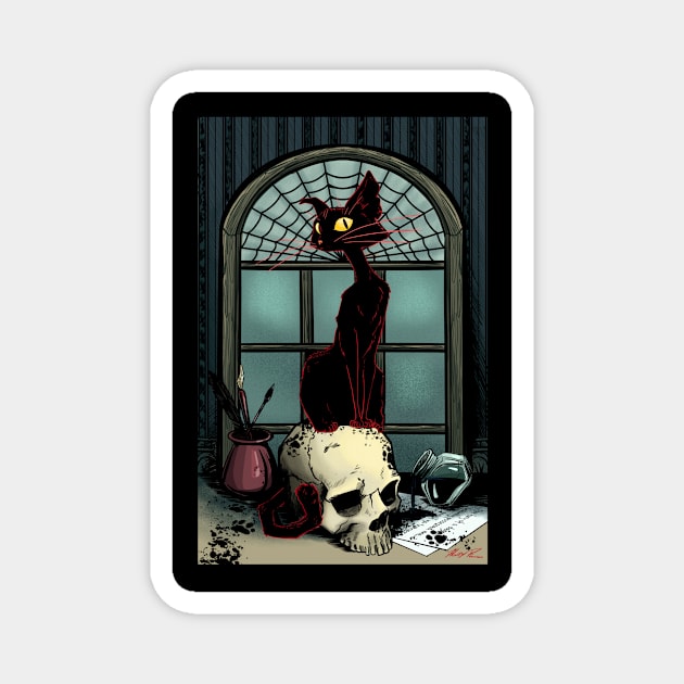 The Black Cat Magnet by Holly_Pierson_Art
