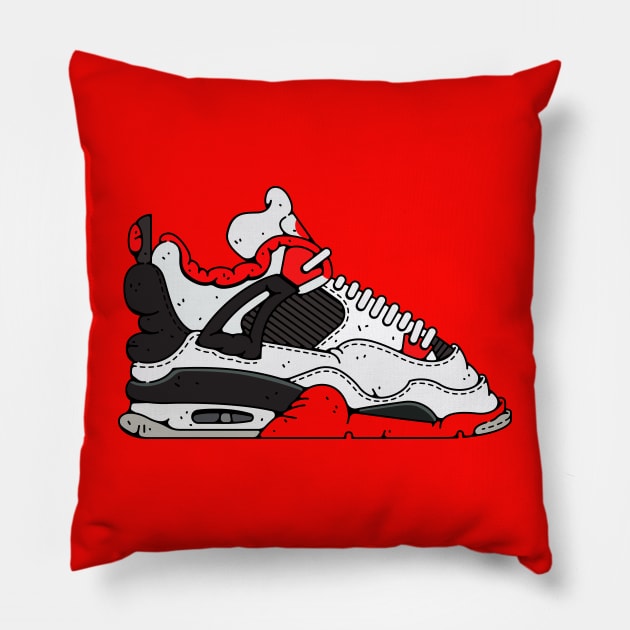 Air Jordan 4 Retro Red Cement Pillow by Franjos