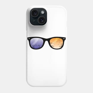 Sunglasses with Beach and Mountains Orange and Blue Phone Case