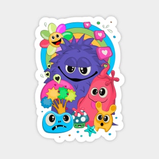 Cheerful company of monsters Magnet