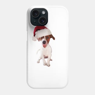 Funny Christmas Jack Russell In Santa Hat Phone Case