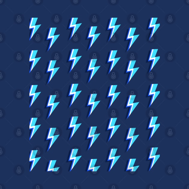 Blue Lightning Bolts Pattern by OneThreeSix