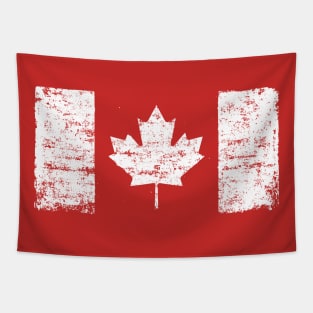 Grunge flag of Canada Tapestry