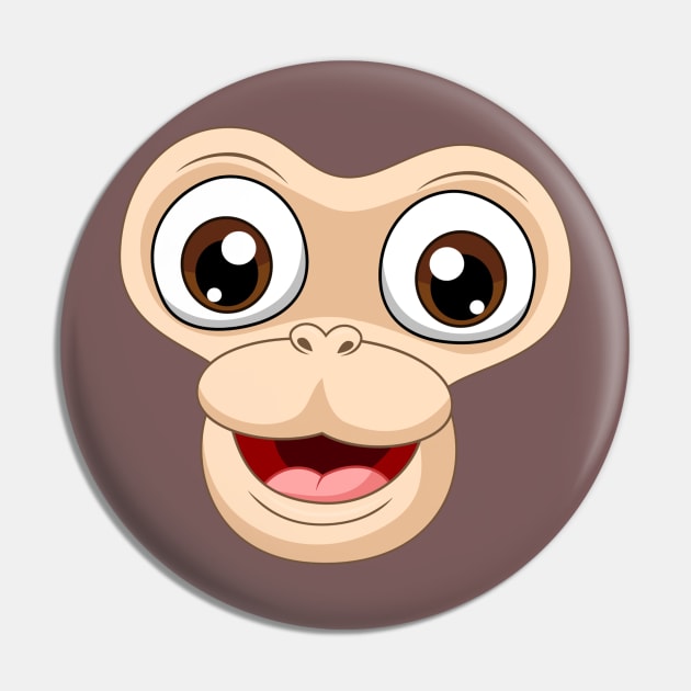 Monkey Face Pin by E