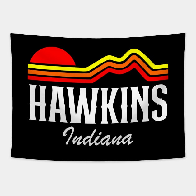 Hawkins Visit Retro Vintage 70s Tapestry by Chiko&Molly
