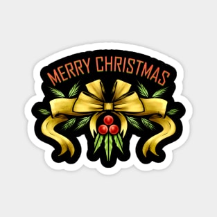 Ribbon Mistletoe Merry Christmas Magnet