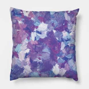 Blue and purple abstract.Blue and purple oil painting on canvas Pillow