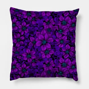 Purple Clematis vine Pillow