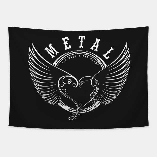 Metal Heart T-Shirts Tapestry by orriart