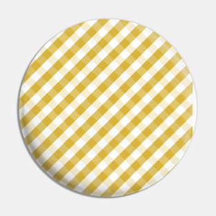 Mustard Yellow and White Check Gingham Plaid Pin