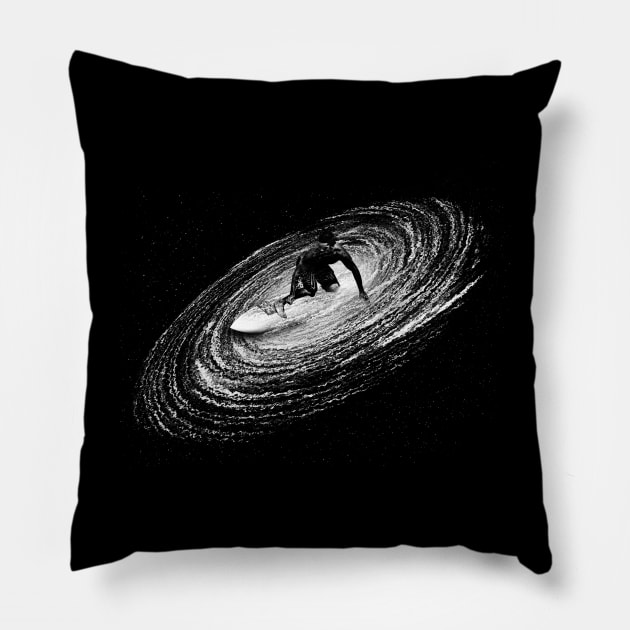 Galaxy Surfer Pillow by clingcling