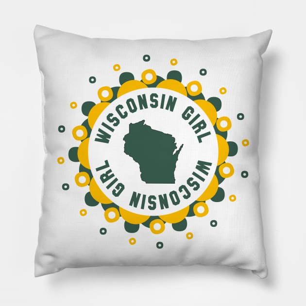 Wisconsin Girl Sunburst Pillow by HomeGiftShop