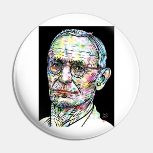 HERMANN HESSE watercolor and ink portrait Pin