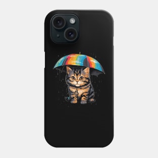 American Shorthair Rainy Day With Umbrella Phone Case