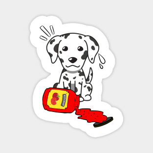 Dalmatian Spilled a bottle of ketchup Magnet