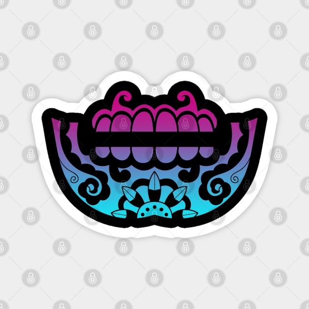 Sugar Skull Teeth Vaporwave Magnet by aaallsmiles