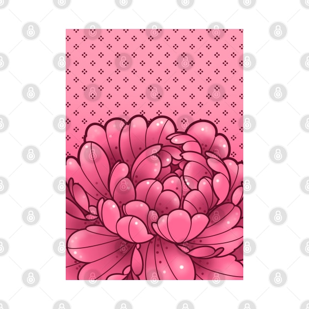 cute pink peony with wallpaper background by weilertsen