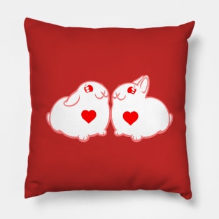 Bunny Love  and Pink and Red and Love All Over Pillow