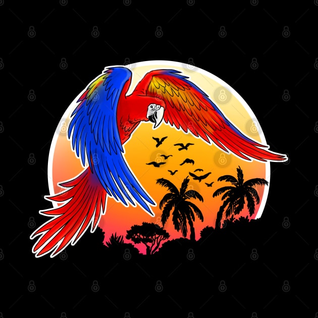 ara scarlet macaw sunset jungle by Studio DAVE