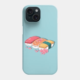 The delecious Japanese sushi and the pink sakura flowers Phone Case