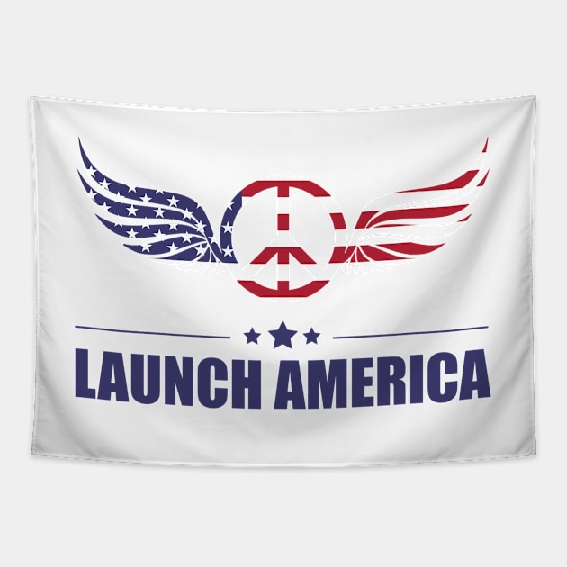 LAUNCH AMERICA Tapestry by teesvira