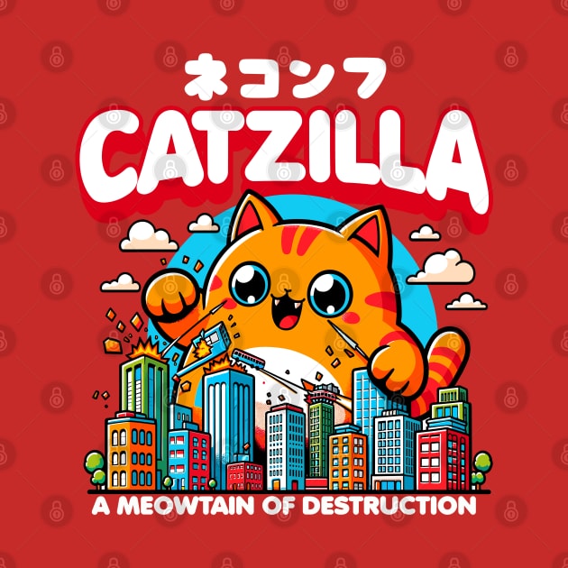 Cute Kawaii Catzilla by DetourShirts