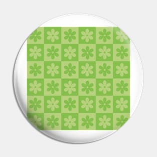 Floral Checkered Pattern in Green Pin