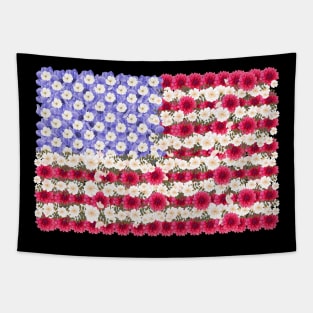 usa flag made of flowers Tapestry