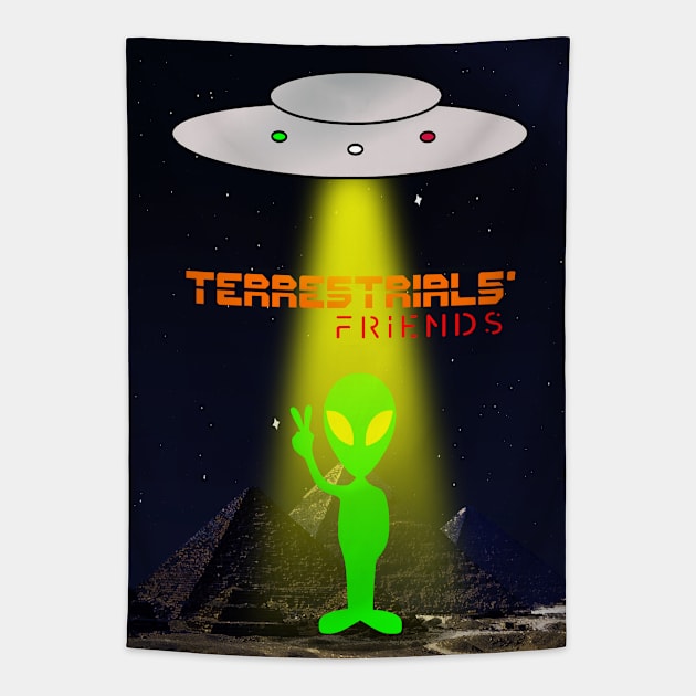 Aliens - Terrestrials' friends Tapestry by RiverPhildon