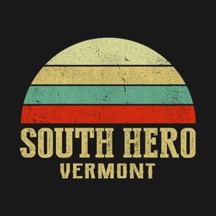 SOUTH HERO VERMONT Vintage Retro Sunset T-Shirt