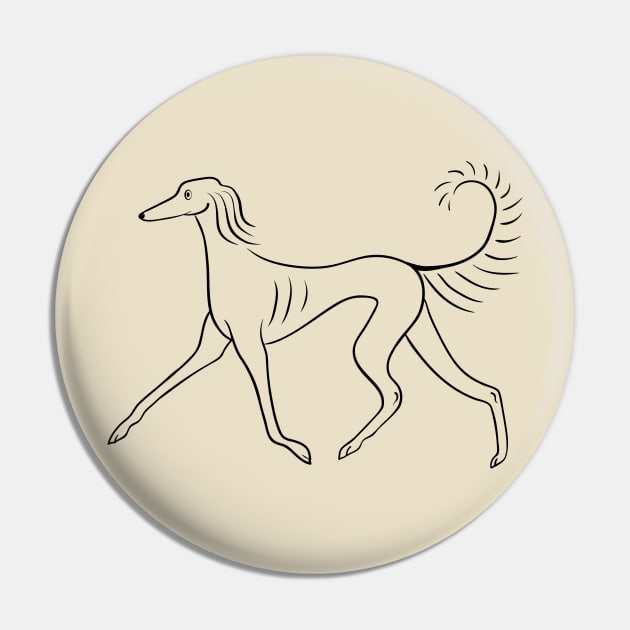 Trotting Saluki Pin by illucalliart