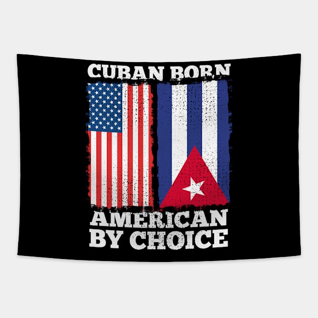Cuban Born American By Choice Cuba American Flag Heritage Tapestry by plainlyfashion