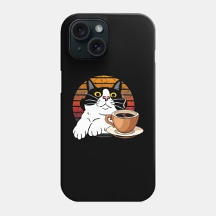 cat and coffee Phone Case