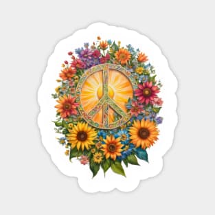 Flower Power Peace Sign by Free Spirits & Hippies Magnet