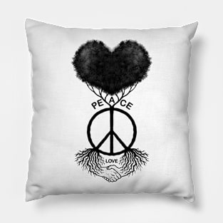 Peace symbol with tree peace sing Pillow