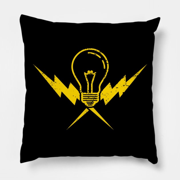 Cool Electrician Lightbulb Power Gift Pillow by Shirtbubble