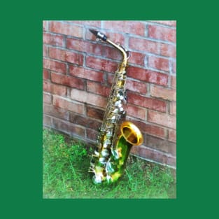 Music - Saxophone Against Brick T-Shirt