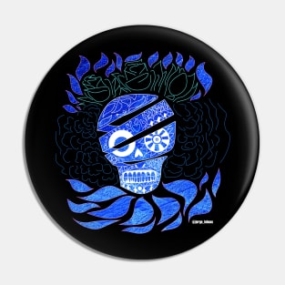 Deep blue skull ecopop Pin