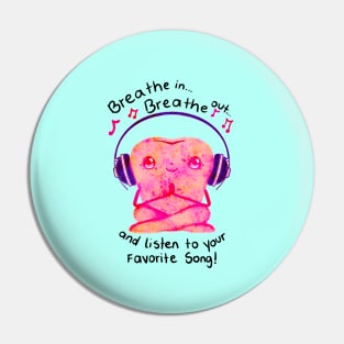 Cute Molar Yogi illustration - Breathe in... Breathe out... and listen to your favorite song! - for Dentists, Hygienists, Dental Assistants, Dental Students and anyone who loves teeth by Happimola Pin